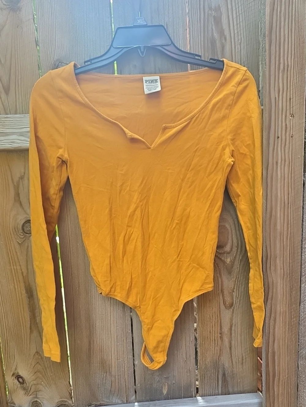 Mustard Yellow Long-Sleeve Scoop Bodysuit